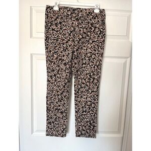 Skye's the Limit Floral Print Pants‎ Womens Size 8 Black Beige Casual